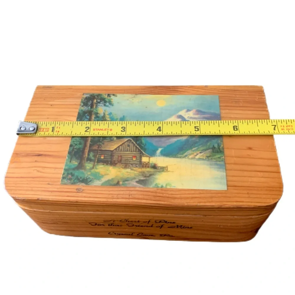 Vintage Crystal Cave PA A Chest of Pine for A Friend of Mine Souvenir Box Style